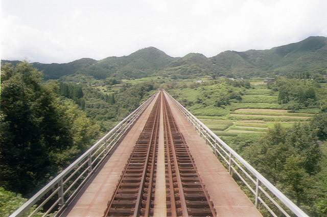 高千穂鉄道のレールバスから見た高千穂鉄橋