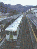 鳴子温泉駅跨線橋から小牛田行きディーゼルカー