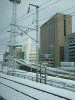 雪の名古屋駅へ進入…