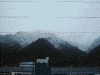 八鹿駅周辺の風景/手前の低い山には雪がなく、奥の高い山は真っ白(^_^;,ついでに吹雪いてました(^_^;;;