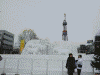 中雪像「北のどうぶつたち」とテレビ塔(2)