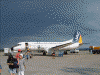 鹿児島空港に到着したJAC992便