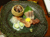 金太郎温泉の夕食(2)/お刺身にホタルイカ