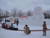 ミニＳＬ試乗会場の雪像
