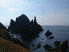 国賀浜から見た天上界のロウソク岩
