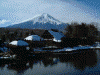 榛の木林資料館から見る古民家と富士山(6)