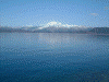 たつこ姫の像の場所から見る田沢湖と秋田駒ヶ岳