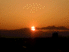 車窓から見える夕陽を眺める(1)