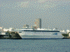 マリーンシャトルからの横浜港の眺め／瑞穂ふ頭に停泊している米軍の輸送船・Westpac Express(2)