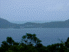 樺島灯台から野母の集落を眺める／端島が見えています