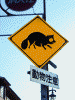 動物注意の交通標識