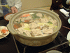 鹿児島東急ホテルの夕食(4)／コラーゲンたっぷりのお鍋にトビウオのつみれ！