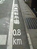 上州富岡駅から富岡製糸場への道案内となる緑色のライン