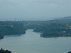 本部半島・嵐山展望台からの眺め(5)／屋我地島と運天をつなぐ橋が建設中です