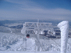 快晴の樹氷観光(13)／樹氷に囲まれた蔵王ロープウェイ山頂線