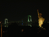 お台場の夜景(5)／レインボーブリッジと東京タワー、自由の女神