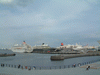 横浜港・豪華客船４隻そろい踏み(31)／飛鳥II,ザ・ワールド,にっぽん丸