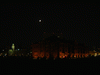 横浜赤レンガ倉庫からの夜景(9)／月と横浜税関と赤レンガ倉庫