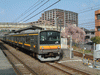 川崎行きの電車と桜の木(3)／宿河原駅