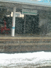 雪が舞う黒姫駅