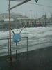 雪が舞う妙高高原駅(2)