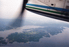 五島福江行き飛行機からの眺め(5)／西彼杵半島を見下ろす ※マニュアル式一丸レフ撮影