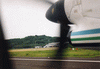 五島福江行き飛行機からの眺め(19)／五島福江空港に着陸 ※マニュアル式一丸レフ撮影